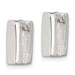 Sterling Silver Square Hinged Hoop Earrings - Product Photo