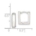 Sterling Silver Square Hinged Hoop Earrings - Product Photo