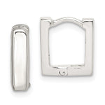 Sterling Silver Square Hinged Hoop Earrings - Product Photo
