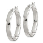 Sterling Silver Polished 4.75mm Oval Hoop Earrings - Product Photo