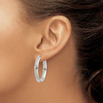 Sterling Silver Polished 4.75mm Oval Hoop Earrings - Product Photo