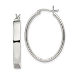 Sterling Silver Polished 4.75mm Oval Hoop Earrings - Product Photo