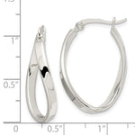 Sterling Silver Polished & Twisted Oval Hoop Earrings - Product Photo