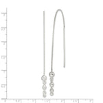 Sterling Silver Polished Triple Graduated Ball Threader Earrings - Product Photo