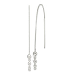 Sterling Silver Polished Triple Graduated Ball Threader Earrings - Product Photo