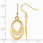 Sterling Silver Flash Gold-plated Polished Triple Oval Dangle Earrings - Product Photo