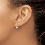 Sterling Silver Dangling Hearts Earrings - Product Photo