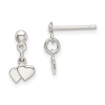 Sterling Silver Dangling Hearts Earrings - Product Photo