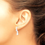 Sterling Silver Rhodium-plated Polished CZ Journey Post Earrings - Product Photo