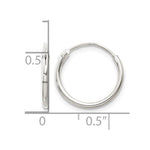 Sterling Silver 1.3mm Hoop Earrings - Product Photo