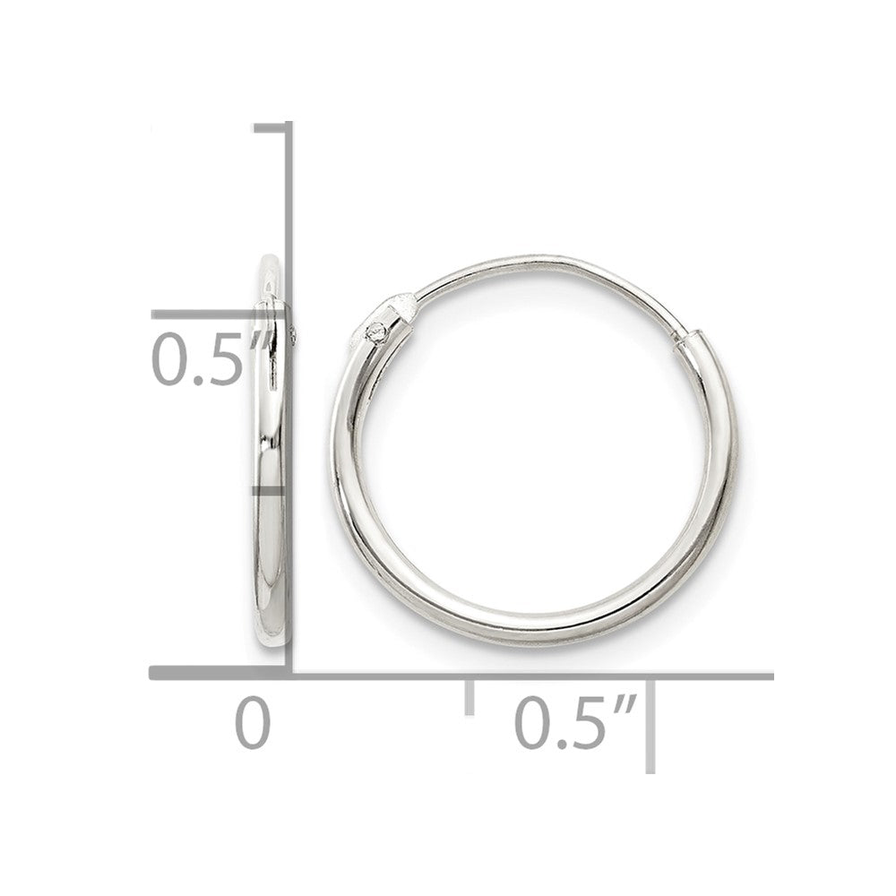Sterling Silver 1.3mm Hoop Earrings - Product Photo