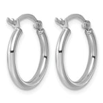 Sterling Silver Rhodium-plated 2mm Round Hoop Earrings - Product Photo