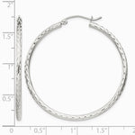 Sterling Silver 2mm Diamond Cut Hoop Earrings - Product Photo