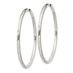 Sterling Silver Diamond-Cut 2.5x50mm Endless Hoop Earrings - Product Photo