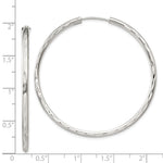 Sterling Silver Diamond-Cut 2.5x50mm Endless Hoop Earrings - Product Photo