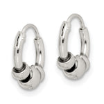 Sterling Silver Tiny Beaded Endless Hoop Earrings - Product Photo