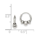 Sterling Silver Tiny Beaded Endless Hoop Earrings - Product Photo