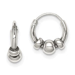 Sterling Silver Tiny Beaded Endless Hoop Earrings - Product Photo