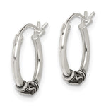 Sterling Silver Antiqued Hoop Earrings - Product Photo