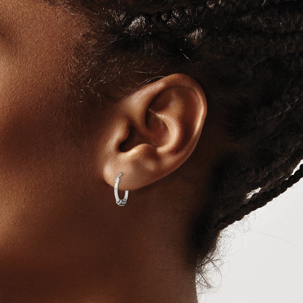 Sterling Silver Antiqued Hoop Earrings - Product Photo
