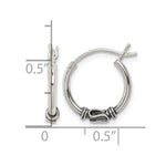Sterling Silver Antiqued Hoop Earrings - Product Photo