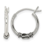 Sterling Silver Antiqued Hoop Earrings - Product Photo