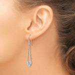 Sterling Silver Rhodium-plated Filigree Dangle Earrings - Product Photo