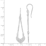 Sterling Silver Rhodium-plated Filigree Dangle Earrings - Product Photo