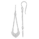 Sterling Silver Rhodium-plated Filigree Dangle Earrings - Product Photo