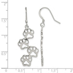 Sterling Silver Four Paw Prints Earrings - Product Photo