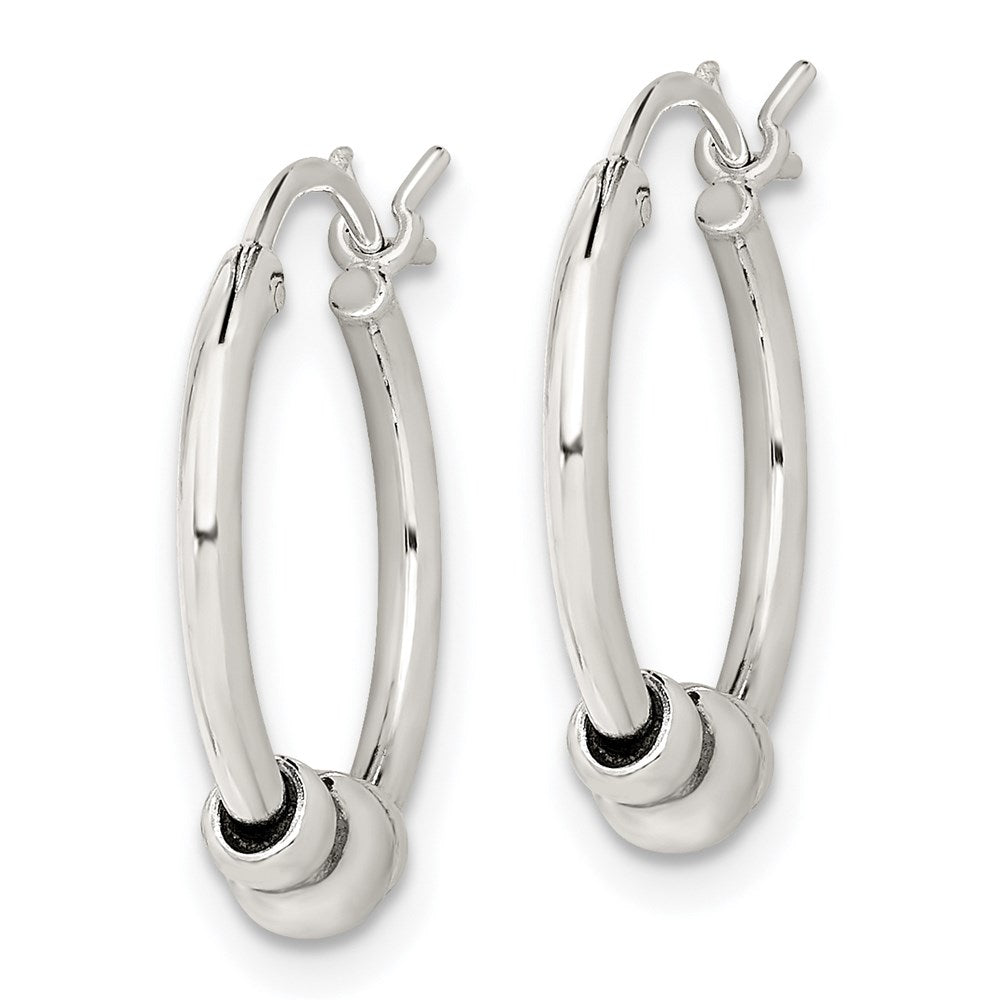 Sterling Silver Antiqued Hoop Earrings - Product Photo