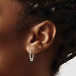 Sterling Silver Antiqued Hoop Earrings - Product Photo