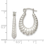 Sterling Silver Polished Shrimp Oval Hoop Earrings - Product Photo