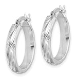 Sterling Silver Rhodium-plated Textured 20mm Hoop Earrings - Product Photo