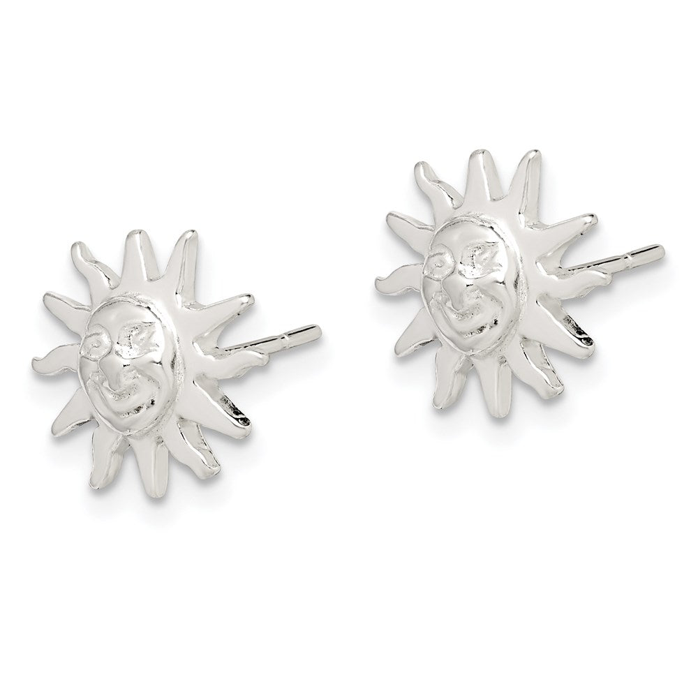 Sterling Silver Sun Mini Earrings - Product Photo