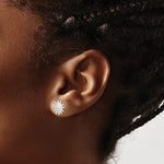 Sterling Silver Sun Mini Earrings - Product Photo