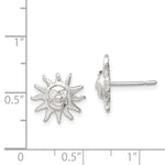Sterling Silver Sun Mini Earrings - Product Photo