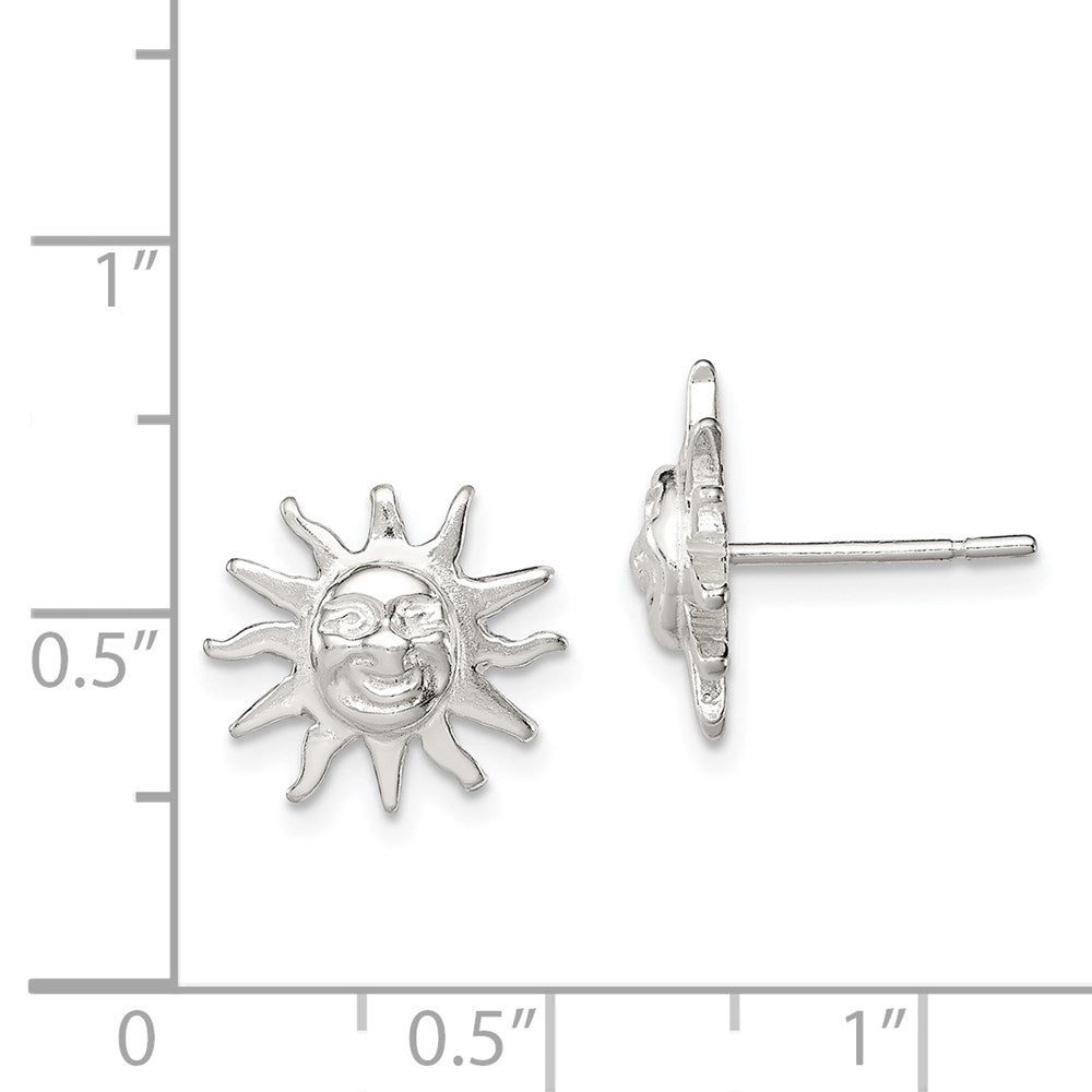 Sterling Silver Sun Mini Earrings - Product Photo