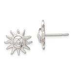 Sterling Silver Sun Mini Earrings - Product Photo