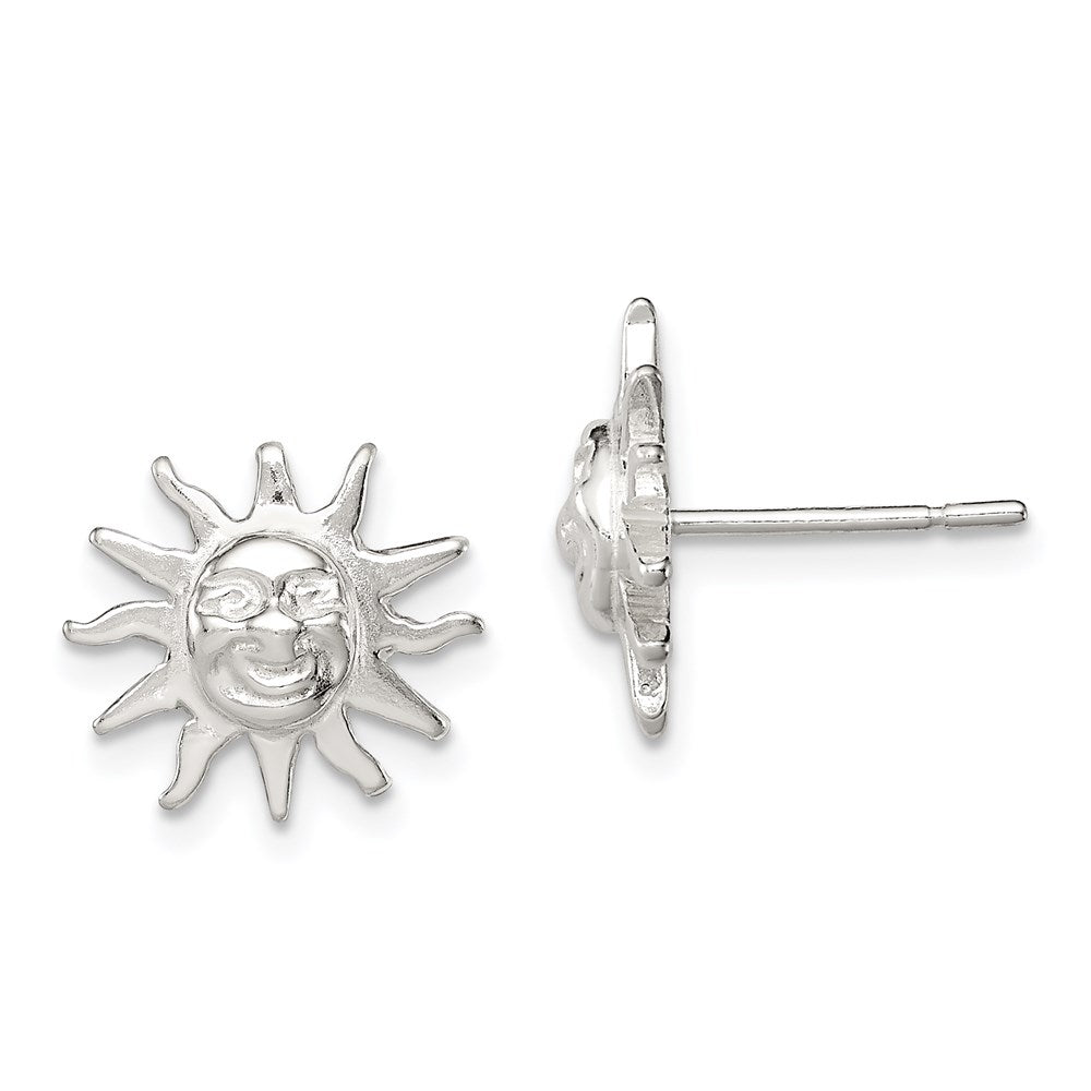 Sterling Silver Sun Mini Earrings - Product Photo