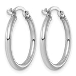 Sterling Silver Rhodium-plated 2mm Round Hoop Earrings - Product Photo