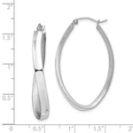 Sterling Silver RH-plated Polished/Satin Twisted Oval Hoop Earrings - Product Photo