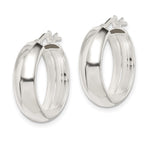 Sterling Silver Polished 6mm Round Hoop Earrings - Product Photo