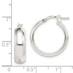 Sterling Silver Polished 6mm Round Hoop Earrings - Product Photo