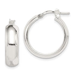 Sterling Silver Polished 6mm Round Hoop Earrings - Product Photo