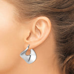 Sterling Silver Rhodium-plated Wide Twisted Hollow Hoop Earrings - Product Photo