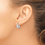 Sterling Silver Rhodium-plated Diamond-cut 5mm Round Hoop Earrings - Product Photo