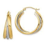 Sterling Silver Rhodium-plated Vermeil Triple Hoop Earrings - Product Photo
