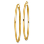 Sterling Silver Gold-plated Oval 2mm Hollow Hoop Earrings - Product Photo