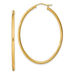 Sterling Silver Gold-plated Oval 2mm Hollow Hoop Earrings - Product Photo